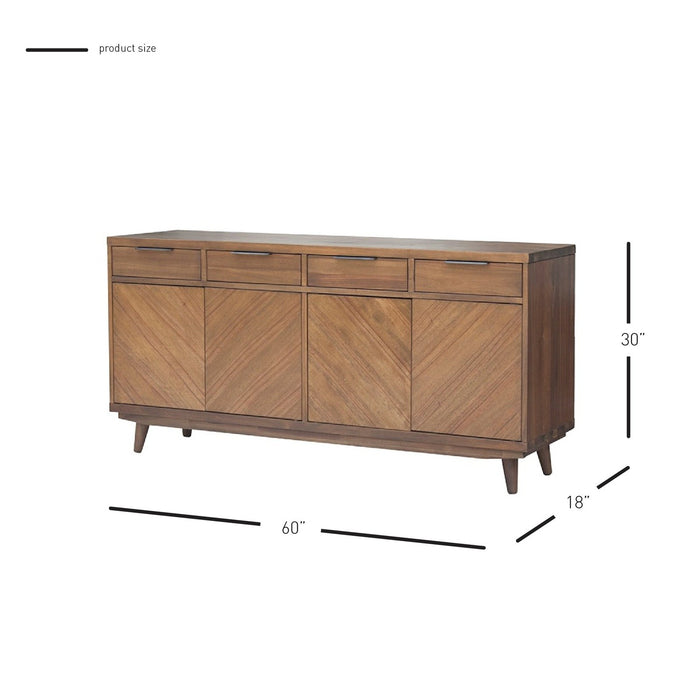 New Pacific Direct Piero Chevron Buffet 4 Drawers + 4 Doors 7800048