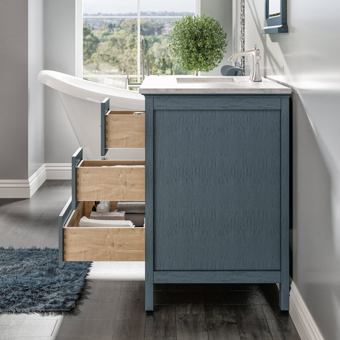 Eviva Britney 36" Blue Bathroom Vanity in Ash Blue Finish