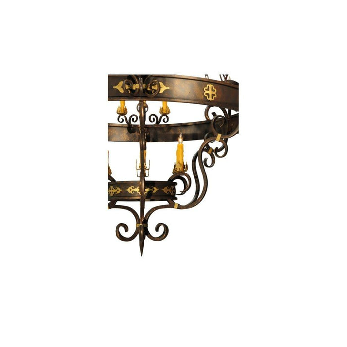 Meyda 72" Wide Candle Tobacco Santino 24 Light Chandelier