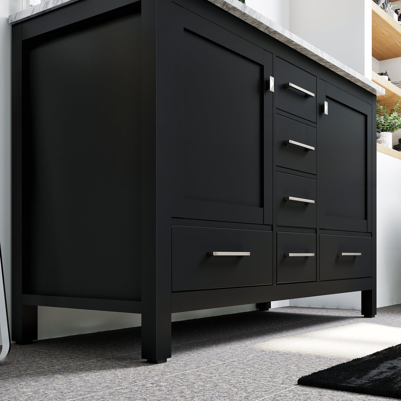 Eviva London 48" x 18" Transitional Double Sink Bathroom Vanity with W