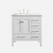 Eviva Aberdeen 36" Transitional Bathroom Vanity in Gray or White Finish with White Carrara Marble Countertop and Undermount Porcelain Sink