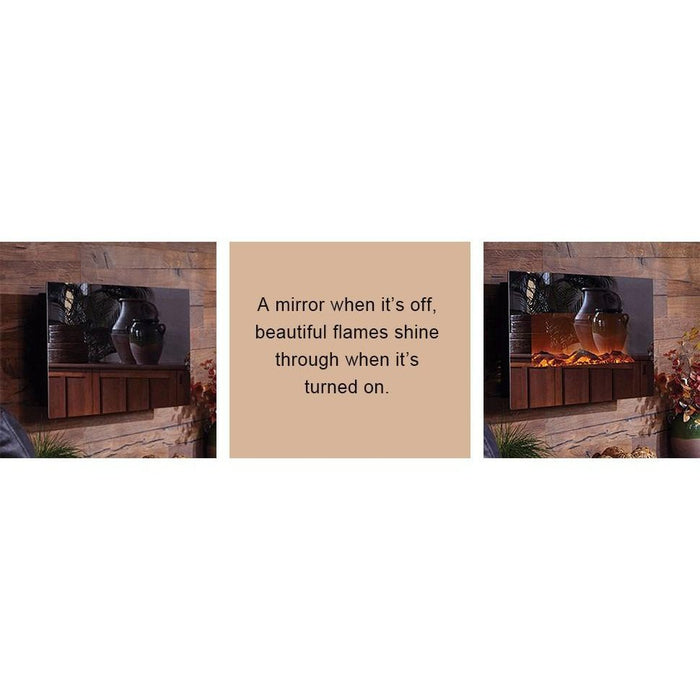 Touchstone Onyx Mirror Glass 80008 50 Inch Wall Mounted Electric Fireplace