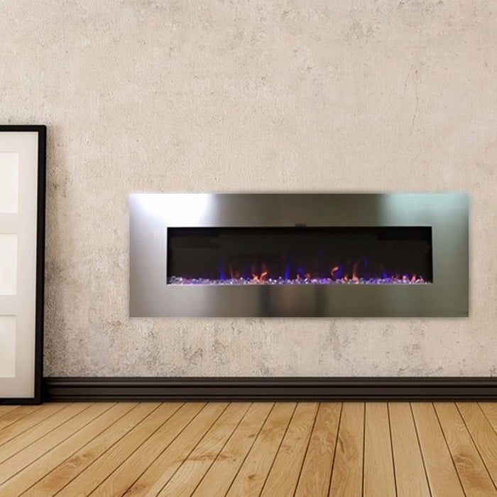 Touchstone AudioFlare 80024 Stainless 50 Inch Recessed Electric Fireplace