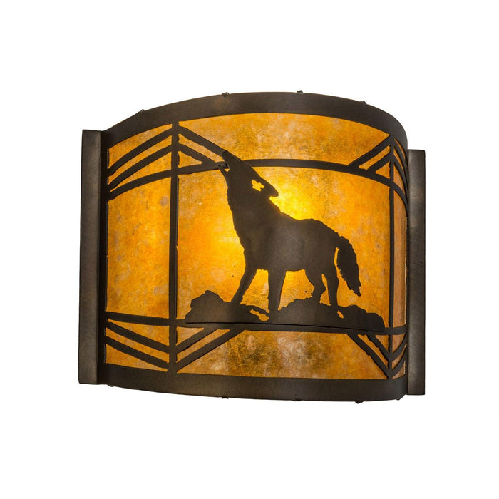 Meyda 12" Wide Wolf on the Loose Wall Sconce