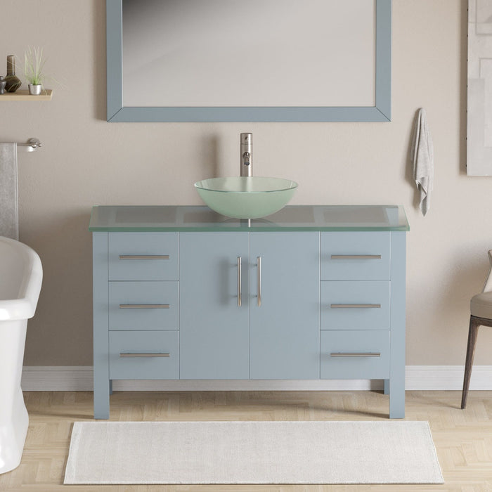 Cambridge Plumbing Complete 48" Gray Vanity Set with Brushed Nickel Plumbing 8116B-G-BN