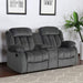 Sunset Trading Madison Reclining Loveseat with Console Storage, Cupholders | Two Manual Recliners | Gray Fabric SU-LN550-206