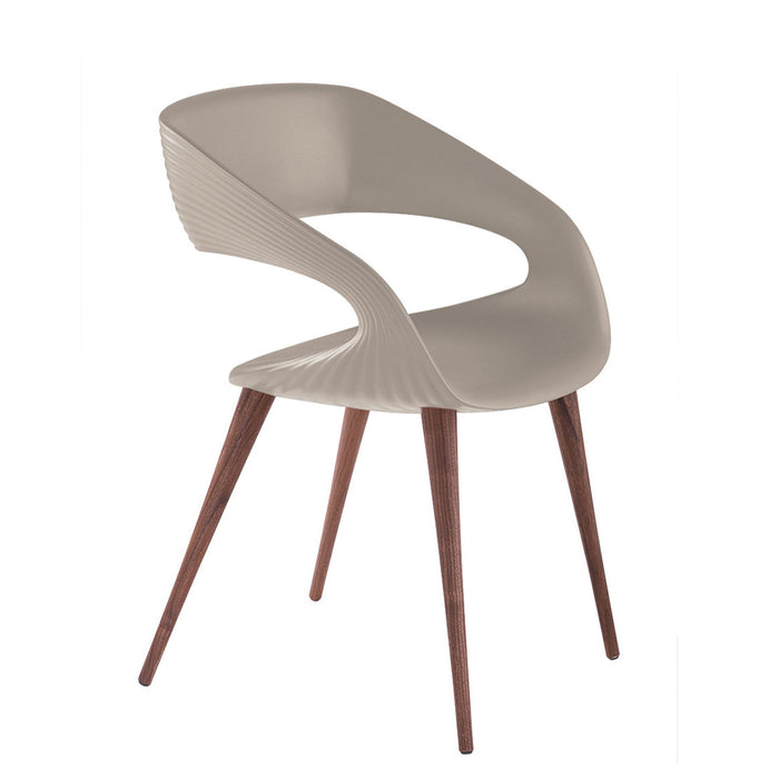 Bellini Modern Living Shape Dining Chair TAN with wood legs Shape TAN-WD