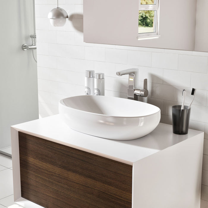 Eviva Santa Monica 30" Wall Mount Bathroom Vanity in Gray Oak, Rosewood or Matte White Finish with Solid Surface Vessel Sink