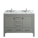 Eviva London 48" x 18" Transitional Double Sink Bathroom Vanity in Espresso, Gray or White Finish with White Carrara Marble Countertop and Undermount Porcelain Sinks