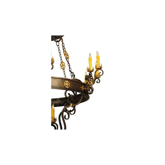 Meyda 72" Wide Candle Tobacco Santino 24 Light Chandelier