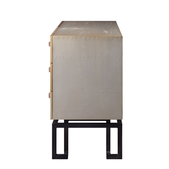 Acme Furniture Jennavieve Console Table in Gold Aluminum 90346