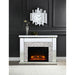 Acme Furniture Laksha Fireplace in Mirrored & Stone 90522