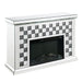 Acme Furniture Noralie Fireplace in Mirrored & Faux Diamonds 90872