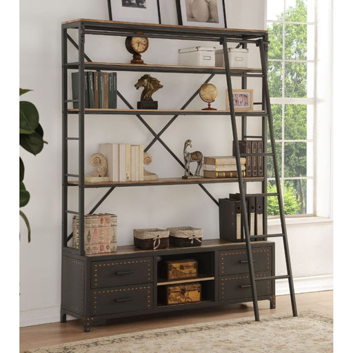 Acme Furniture Actaki Bookshelf in Sandy Gray Finish 92433