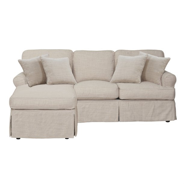 Sunset Trading Horizon Slipcovered Sleeper Sofa with Reversible Chaise | Linen SU-117678-466082