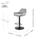 New Pacific Direct Luther Fabric Gaslift Swivel Bar Stool, Set of 2 9300122-529