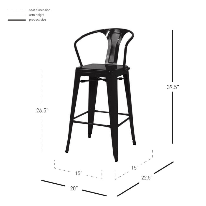 New Pacific Direct Metropolis Metal Counter Stool, Set of 4 938526-B