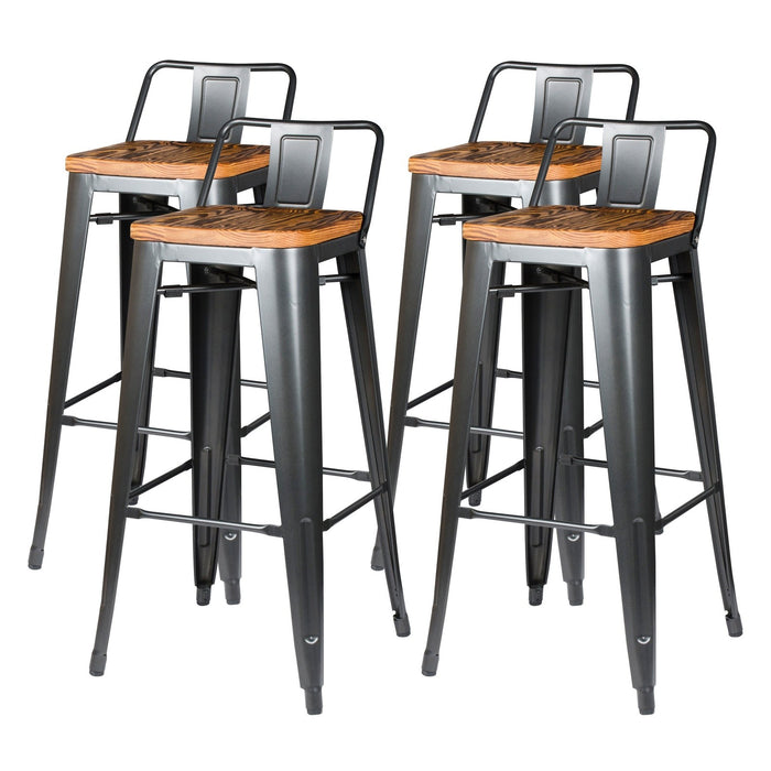 New Pacific Direct Metropolis Low Back Bar Stool, Set of 4 938537-GM