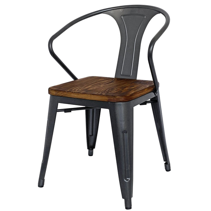 New Pacific Direct Metropolis Metal Arm Chair, Set of 4 938730-GM
