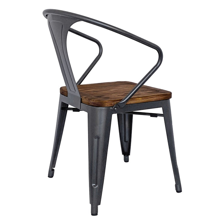 New Pacific Direct Metropolis Metal Arm Chair, Set of 4 938730-GM