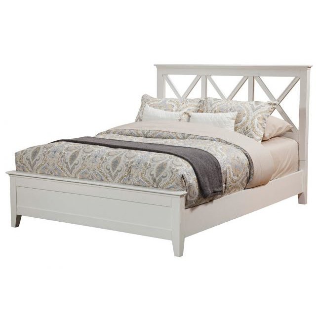 Alpine Furniture Potter Queen Panel Bed, White 955-01Q