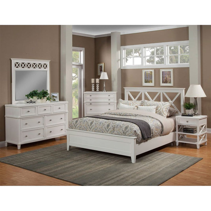 Alpine Furniture Potter Full Size Panel Bed, White 955-08F
