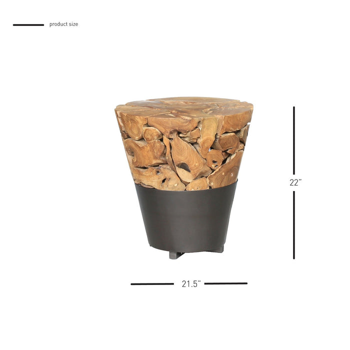 New Pacific Direct Bruno Recycled Teak Root Side/ End Table 9600036