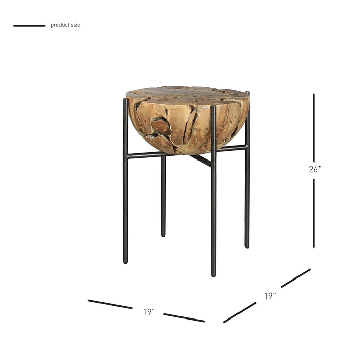 New Pacific Direct Melba Recycled Teak Root Side/ End Table 9600037