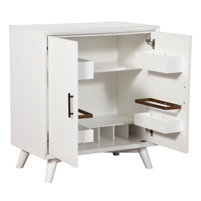 Alpine Furniture Flynn Small Bar Cabinet, White 966-W-17