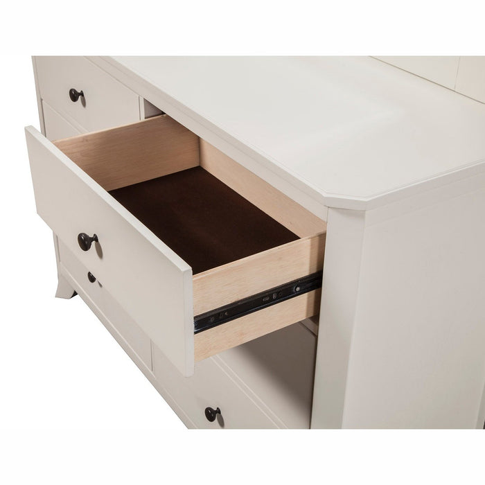 Alpine Furniture Baker 6 Drawer Dresser, White 977-W-03