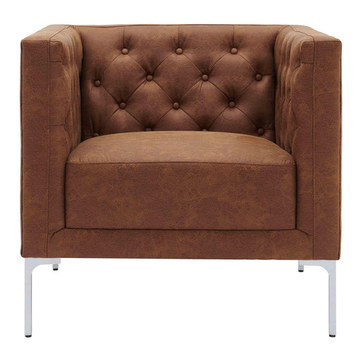 New Pacific Direct Johnson PU Leather Tufted Accent Chair 9900072-413
