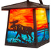 Meyda 12" Wide Stillwater Moose at Lake Curved Arm Wall Sconce