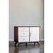 Alpine Furniture Flynn Accent Cabinet, Acorn/White 999-14