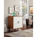 Alpine Furniture Flynn Small Bar Cabinet, Acorn/White 999-17