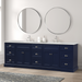 Eviva Epic 96" Transitional Vanity in Blue, Charcoal Gray, or White Finish with Brushed Nickel or Gold Hardware with White Quartz Top