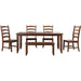 Sunset Trading Simply Brook 6 Piece 72" Rectangular Extendable Table Dining Set with Bench | 4 Slat Back Chairs | Amish Brown | Seats 8 DLU-BR4272-C80-BNAM6P