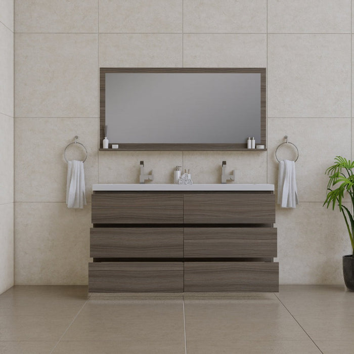 Alya Bath Paterno Double Modern Freestanding Bathroom Vanity, Optional Mirror