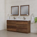 Alya Bath Paterno Double Modern Freestanding Bathroom Vanity, Optional Mirror