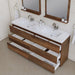 Alya Bath Paterno Double Modern Freestanding Bathroom Vanity, Optional Mirror