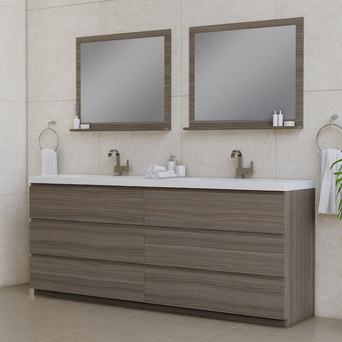 Alya Bath Paterno Double Modern Freestanding Bathroom Vanity, Optional Mirror