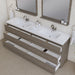 Alya Bath Paterno Double Modern Freestanding Bathroom Vanity, Optional Mirror