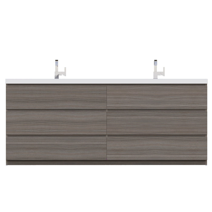 Alya Bath Paterno Double Modern Freestanding Bathroom Vanity, Optional Mirror