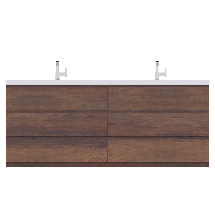 Alya Bath Paterno Double Modern Freestanding Bathroom Vanity, Optional Mirror