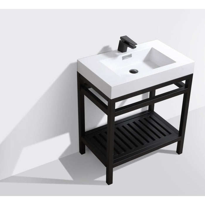 KubeBath Cisco Stainless Steel Console with Acrylic Sink