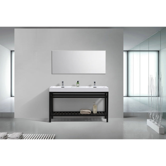 KubeBath Cisco 60" Stainless Steel Console with Acrylic Sink