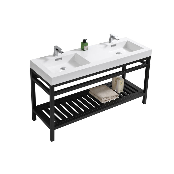 KubeBath Cisco 60" Stainless Steel Console with Acrylic Sink