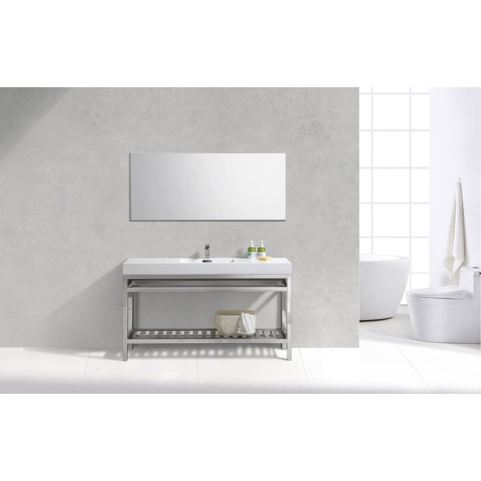 KubeBath Cisco 60" Stainless Steel Console with Acrylic Sink