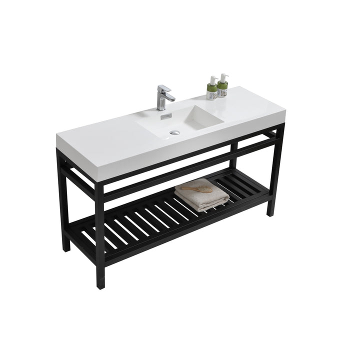 KubeBath Cisco 60" Stainless Steel Console with Acrylic Sink