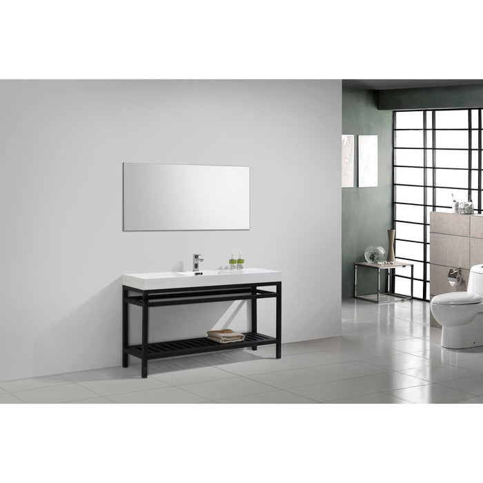 KubeBath Cisco 60" Stainless Steel Console with Acrylic Sink