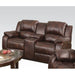 Acme Furniture Zanthe Motion Loveseat W/Console in Brown Polished Microfiber 50513
